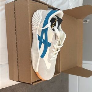 White and Blue Sneakers